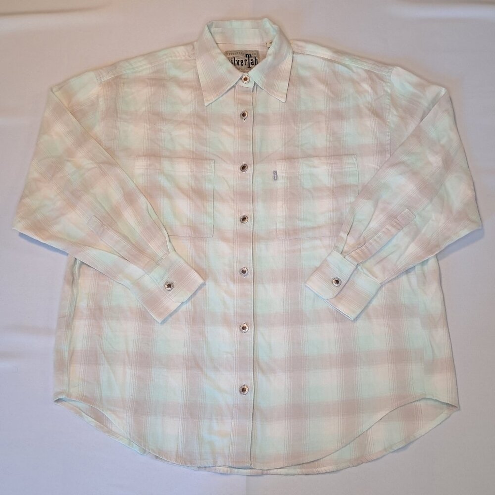 Levis Silver Tab Lightweight Flannel Plaid Mens Small Long Sleeve New With Tags